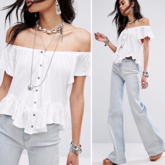 Free People Mint Julep Tee White Size M - Picture 4 of 8